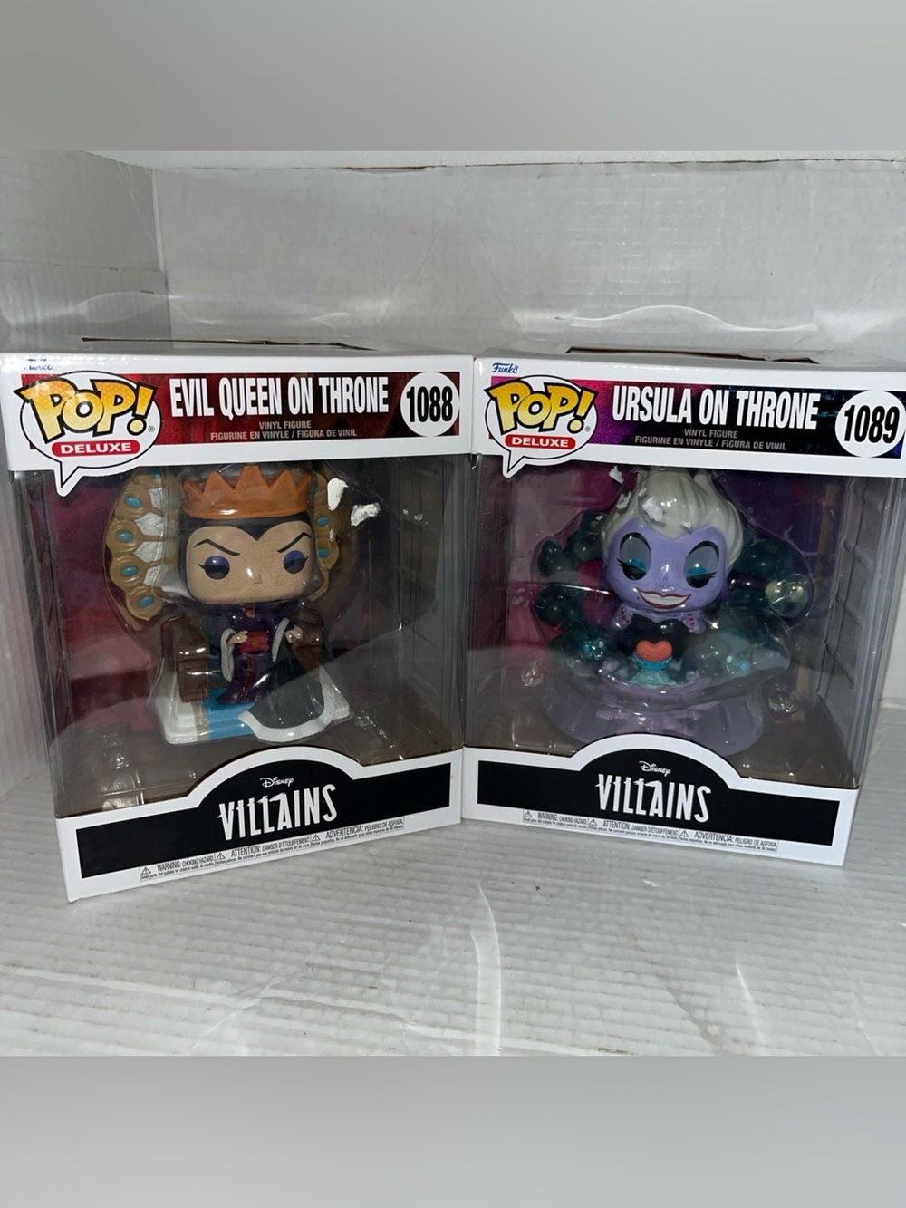 Lot 2 Funko Pop! Disney Deluxe: Villains Evil Queen & Ursula on Throne 5” New